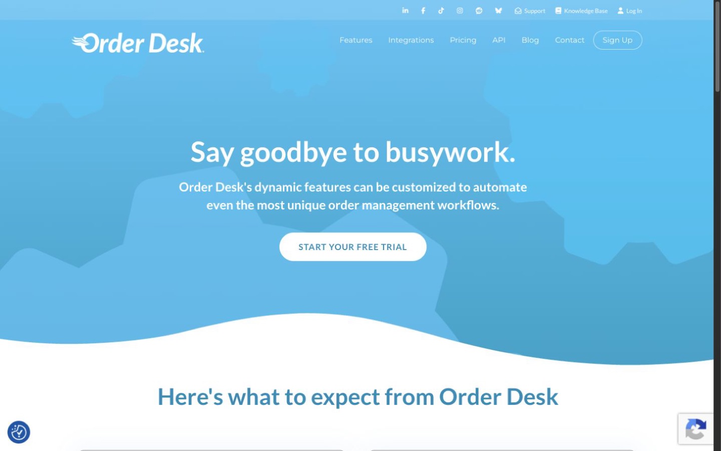 Order Desk website shown while mapping inventory and order-management connections