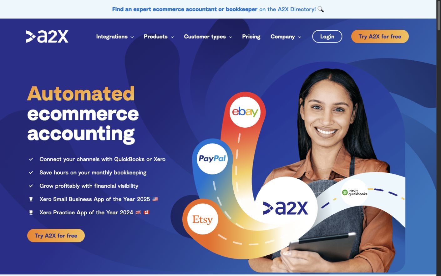 A2X website screenshot
