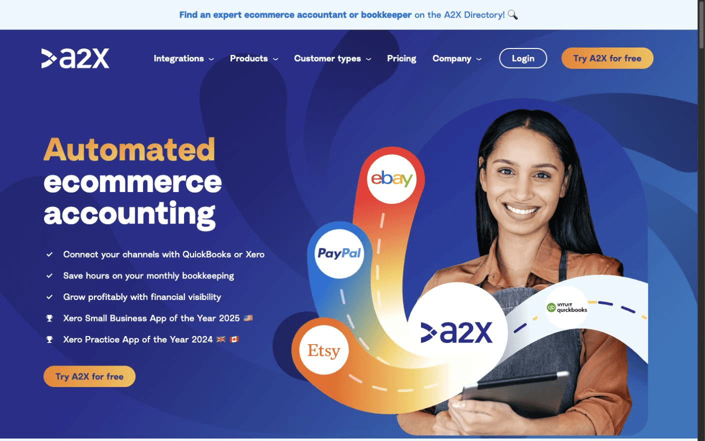 A2X website screenshot