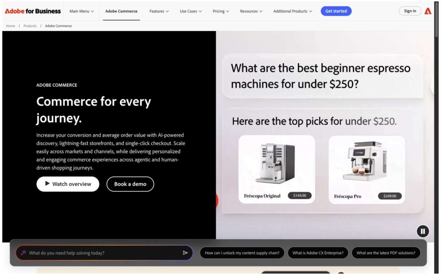 Adobe Commerce website screenshot