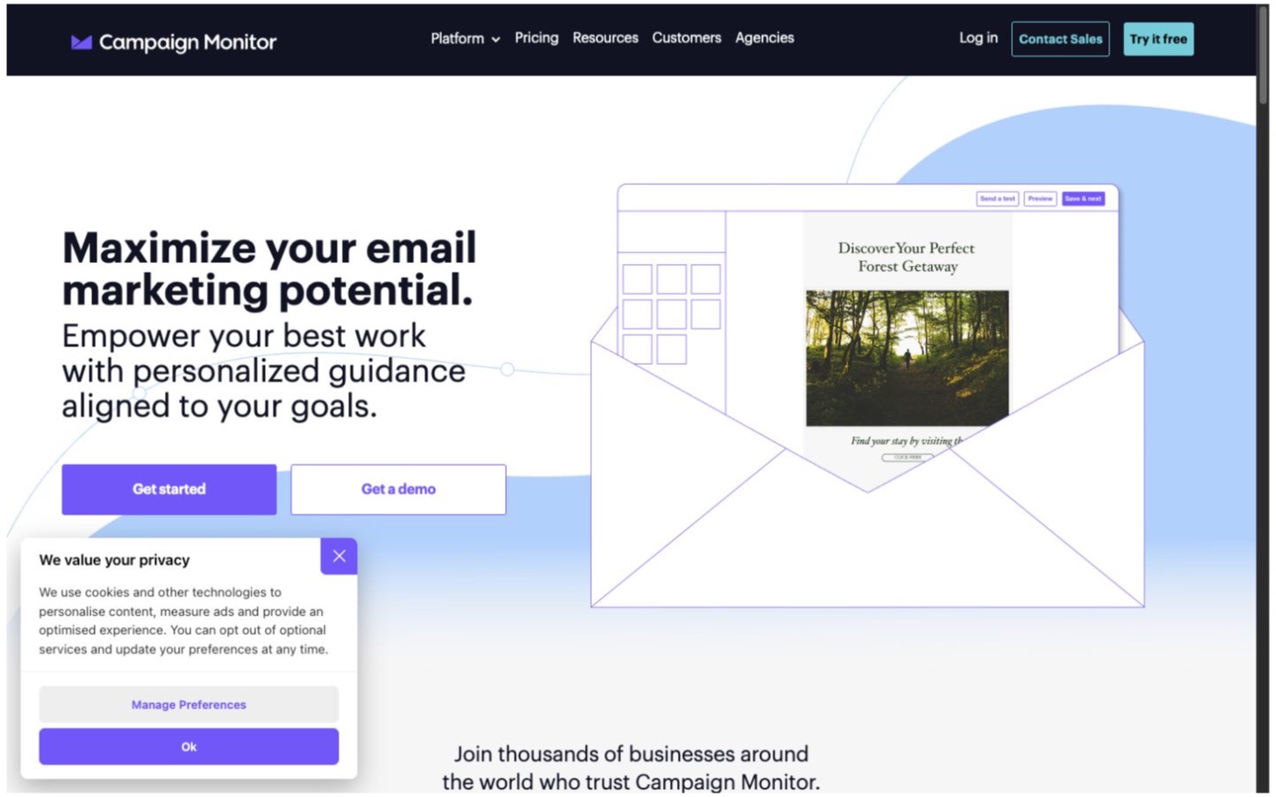 Campaign Monitor website screenshot