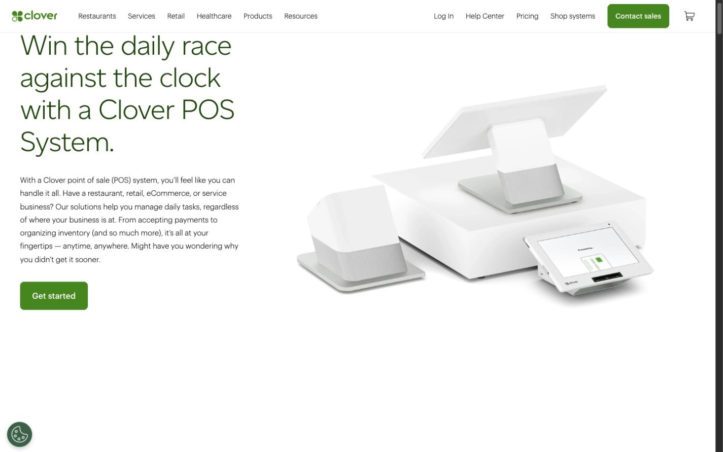 Clover POS website screenshot