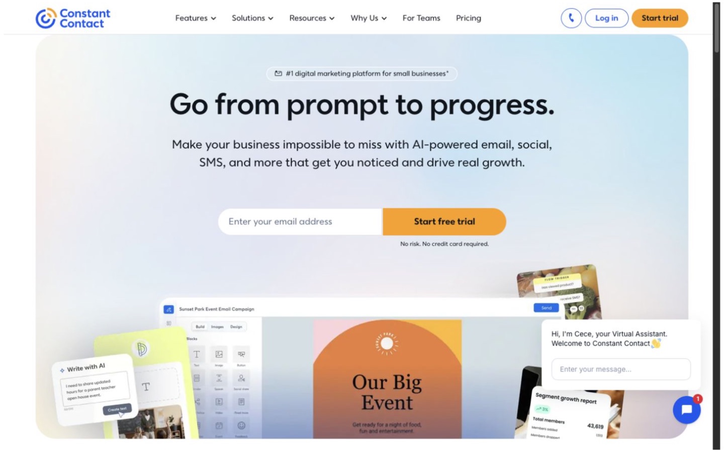 Constant Contact website screenshot