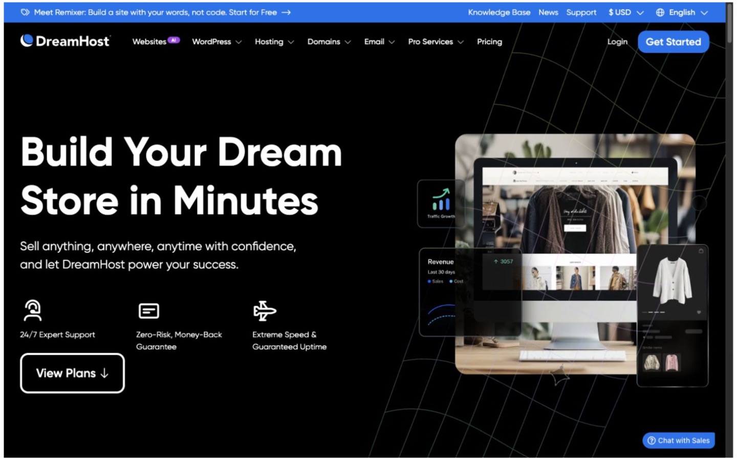 DreamHost website screenshot