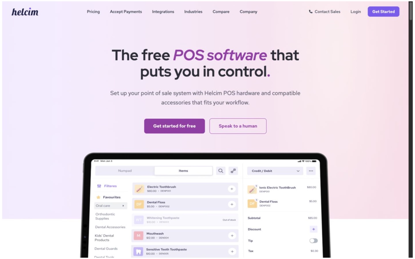Helcim POS website screenshot
