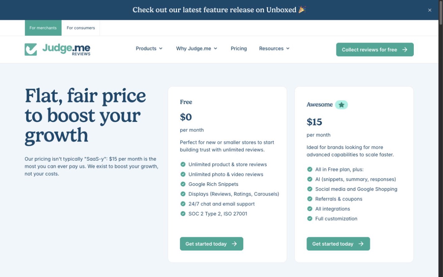 Judge.me website screenshot