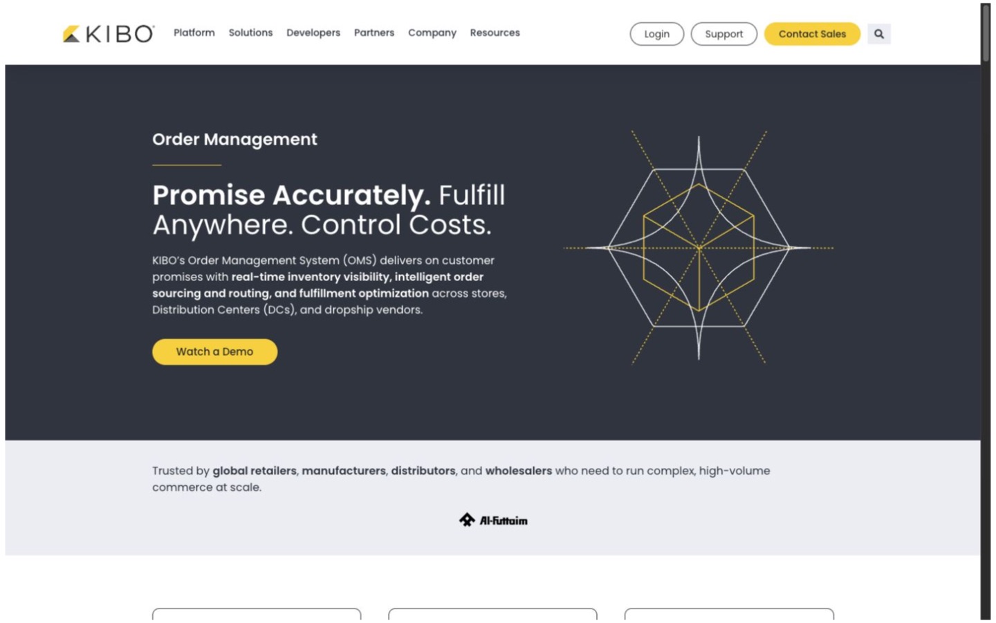 Kibo Order Management website screenshot