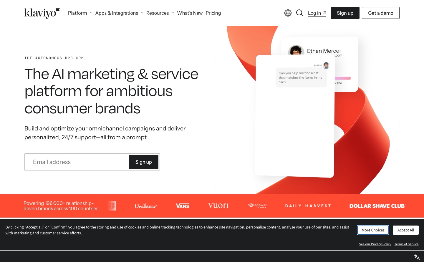 Klaviyo website screenshot