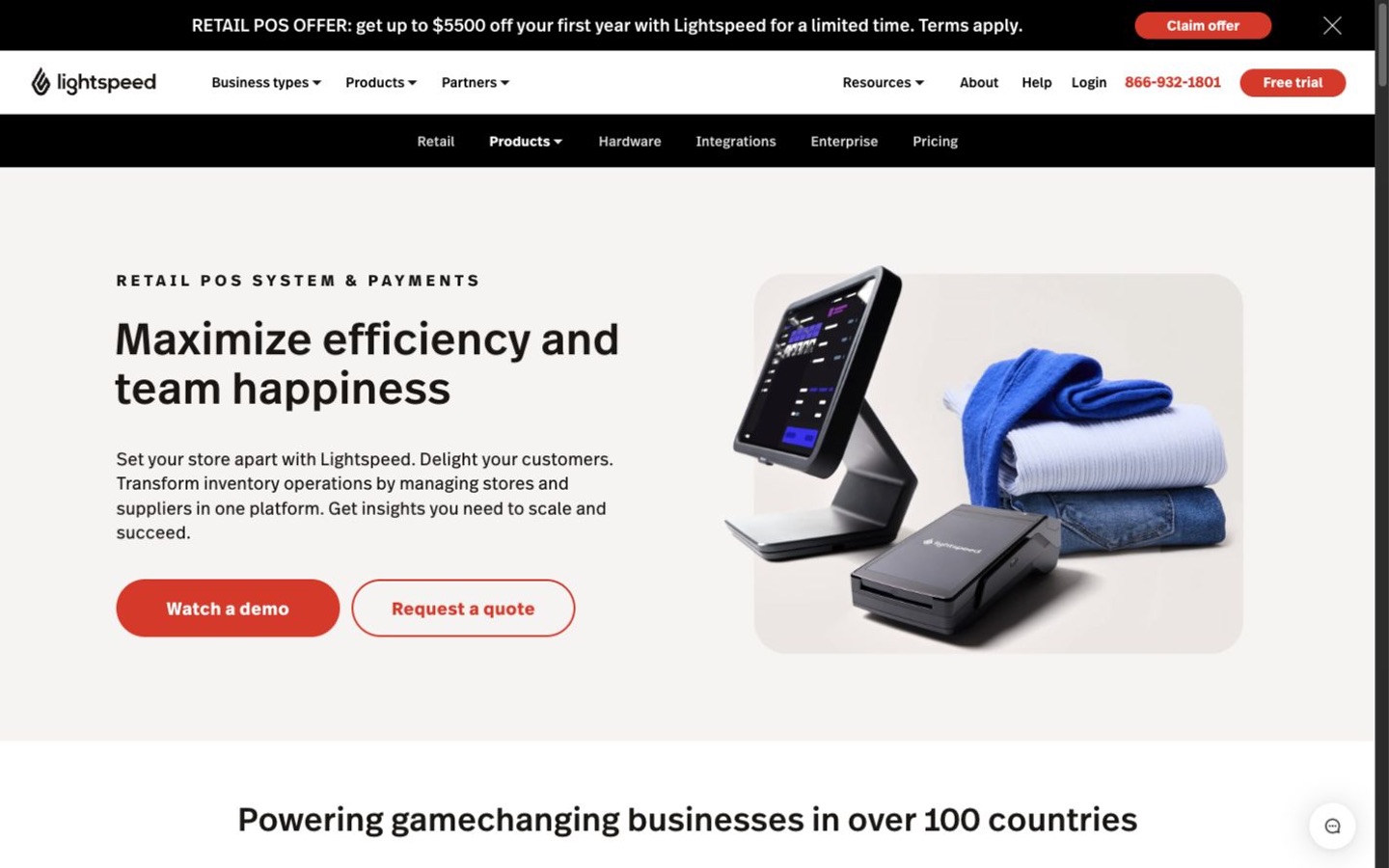 Lightspeed Retail website screenshot