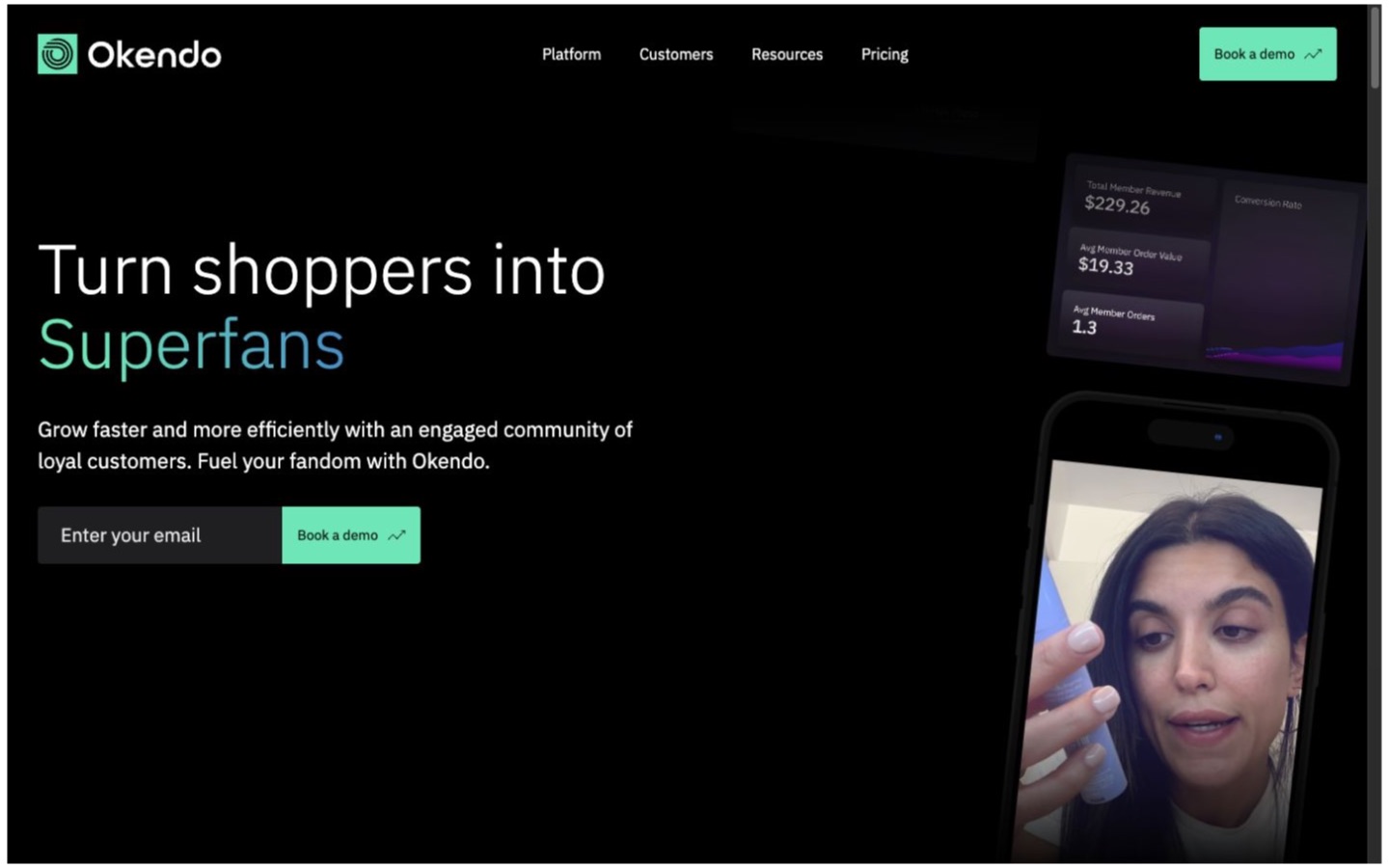 Okendo website screenshot