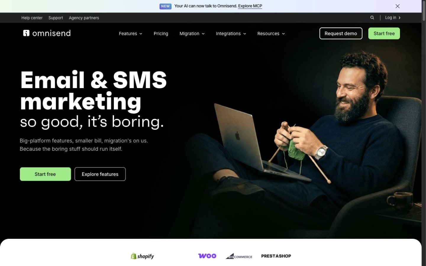 Omnisend website screenshot