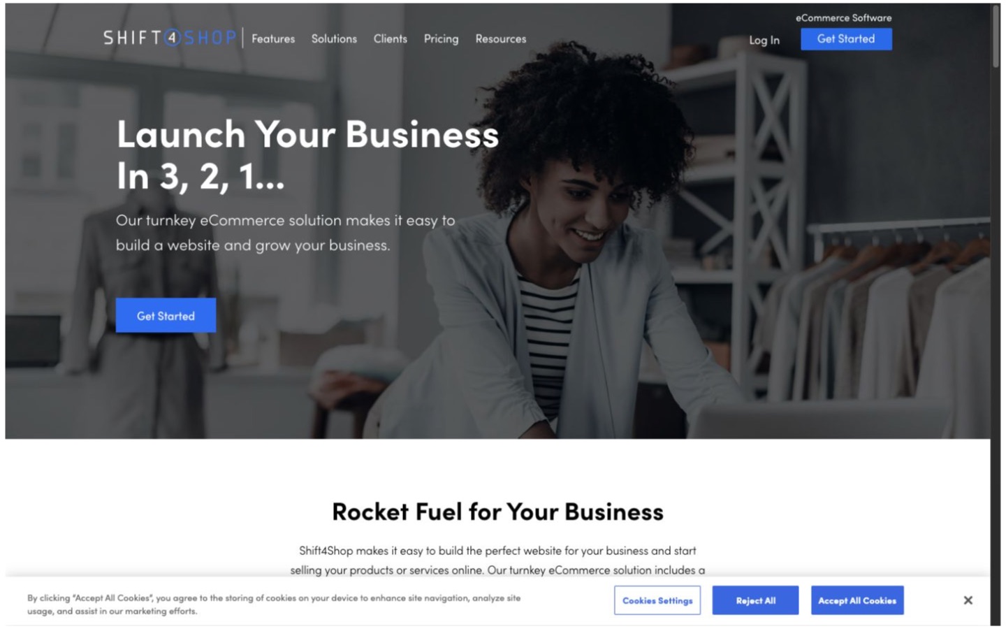 Shift4Shop website screenshot