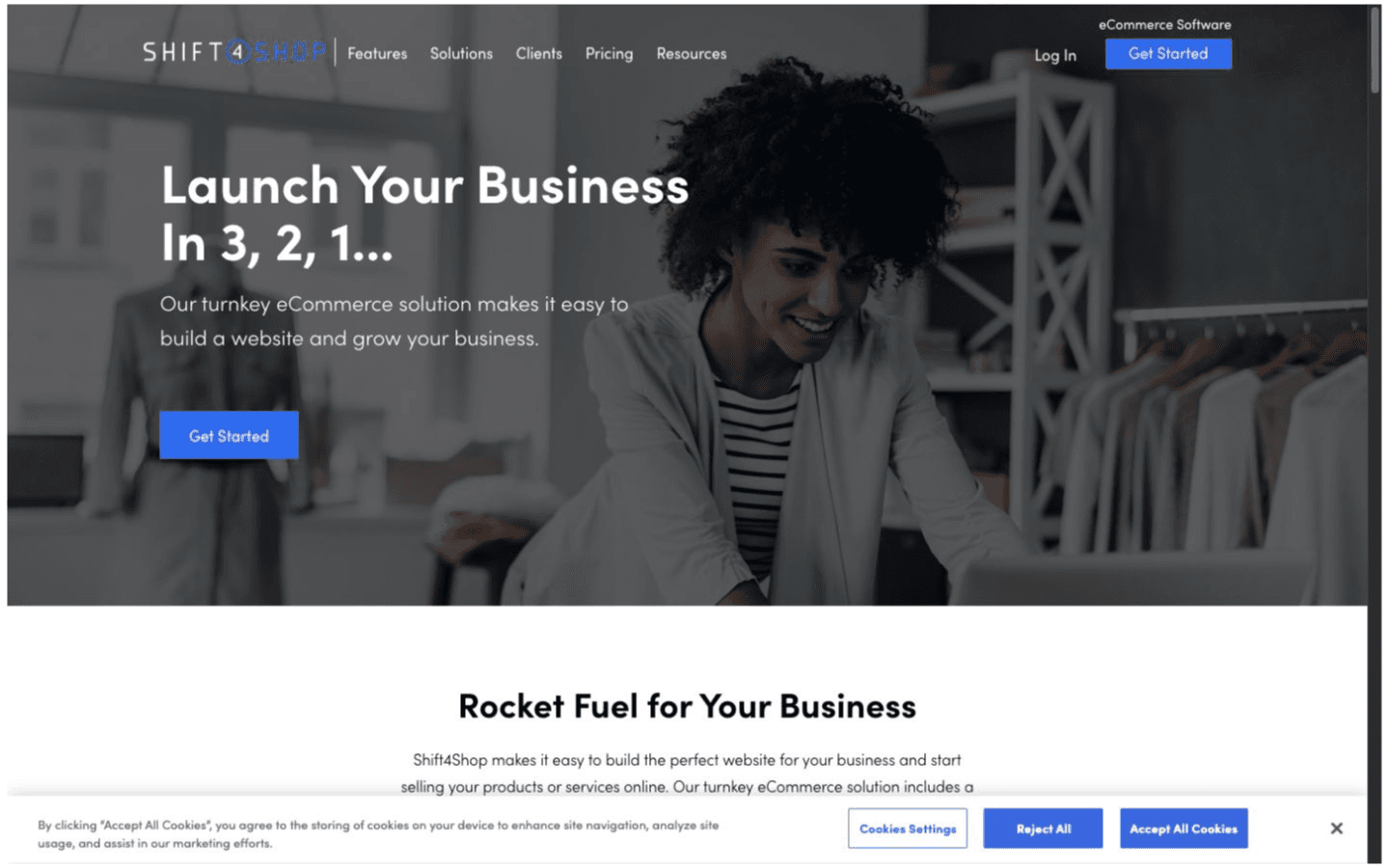Shift4Shop website screenshot