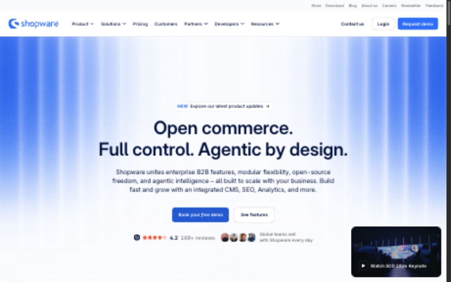 Shopware website screenshot