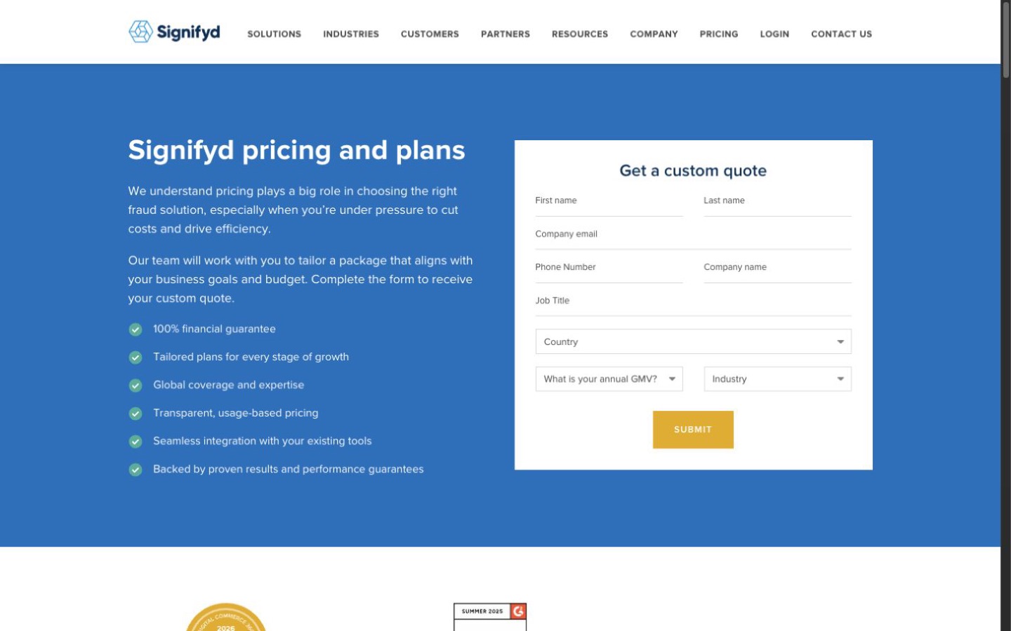 Signifyd website screenshot