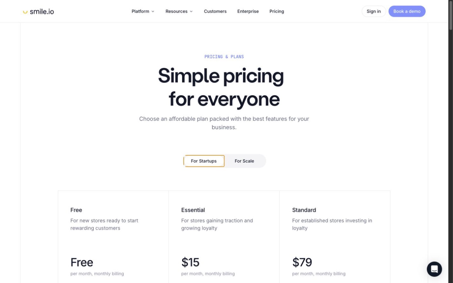 Smile.io website screenshot