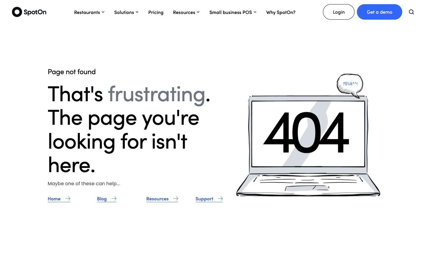 SpotOn POS website screenshot