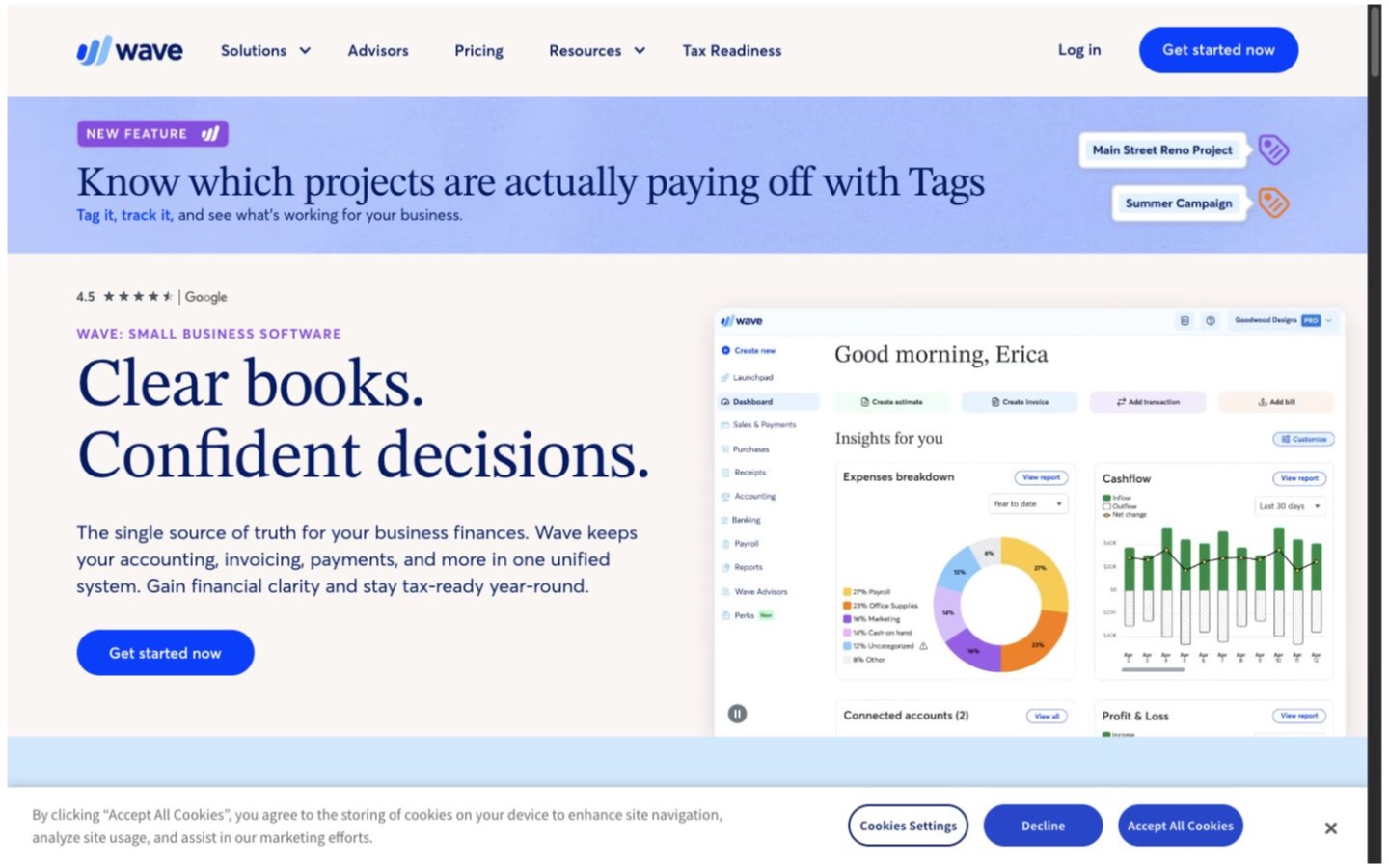 Wave website screenshot