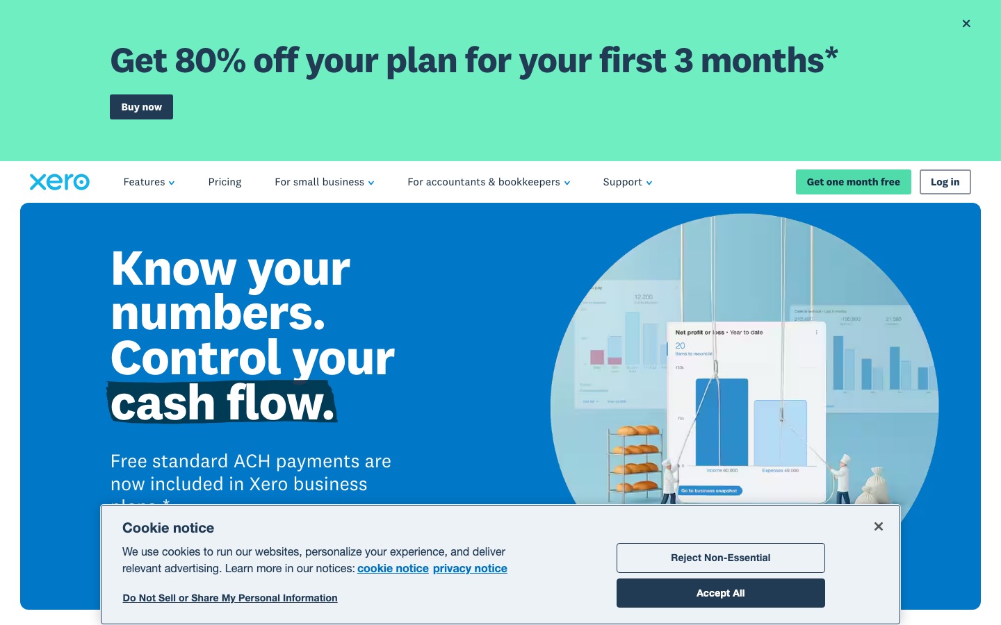 Xero website screenshot