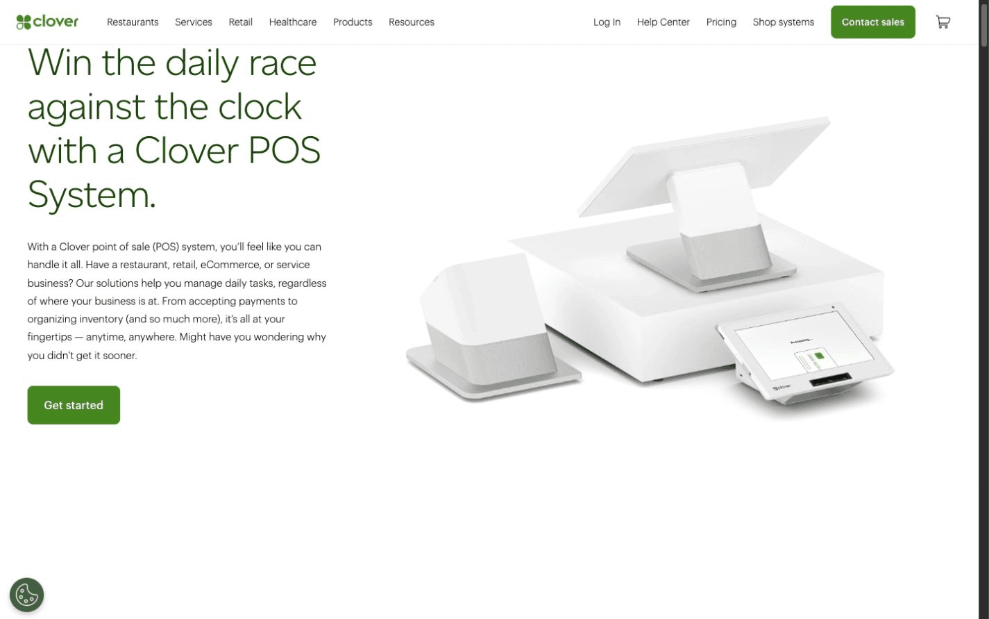 Clover POS website screenshot
