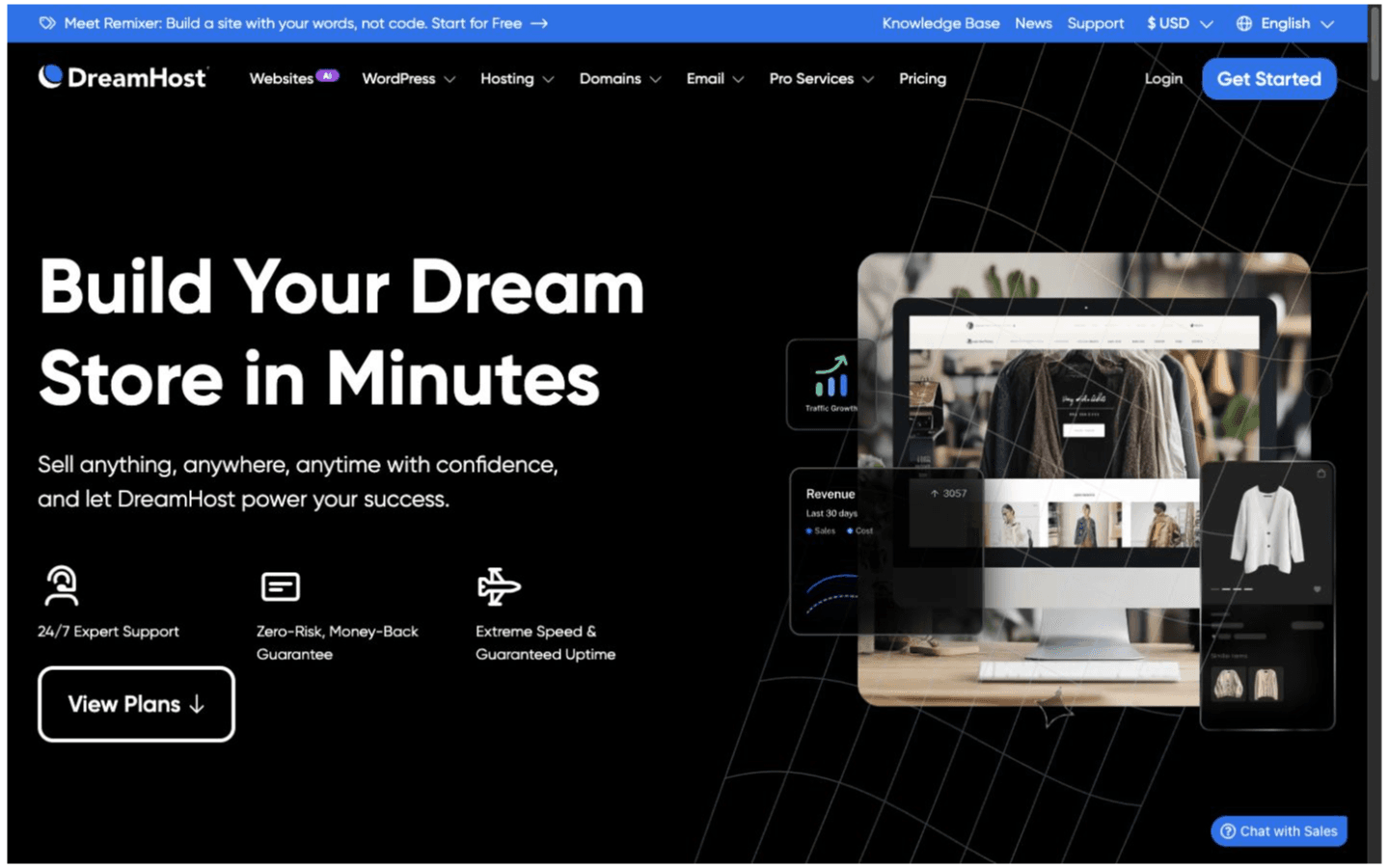 DreamHost website screenshot