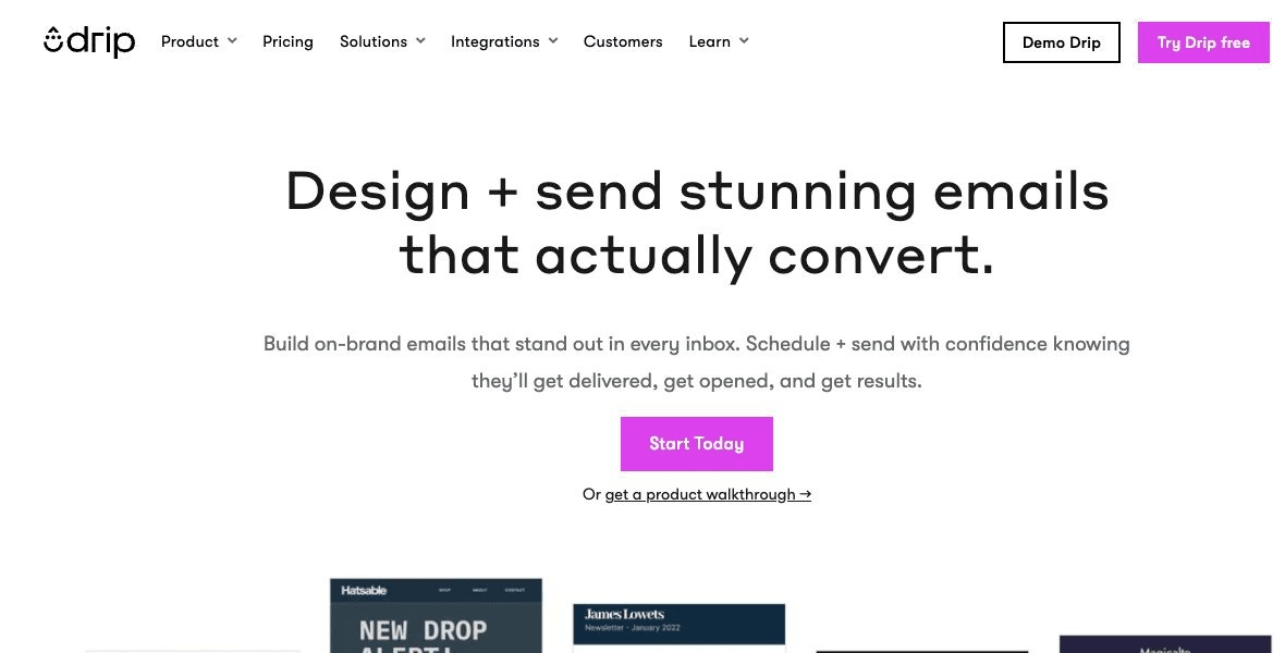 Drip website screenshot