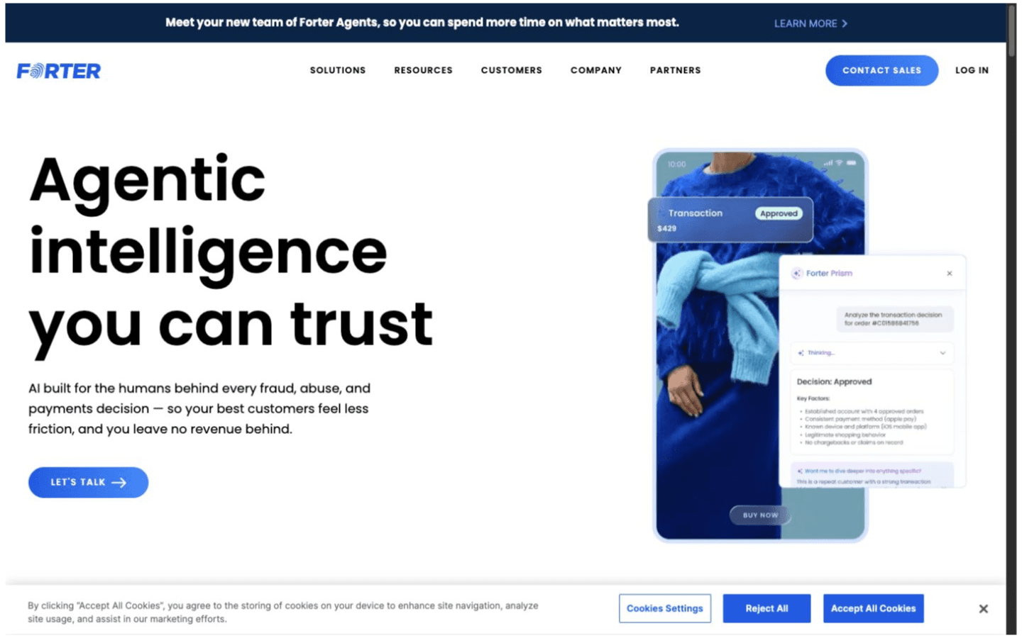 Forter website screenshot