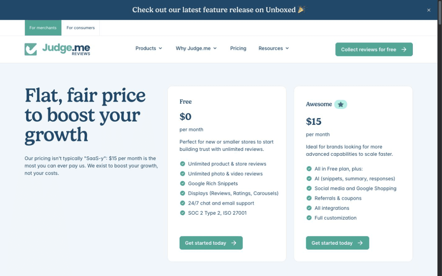 Judge.me website screenshot
