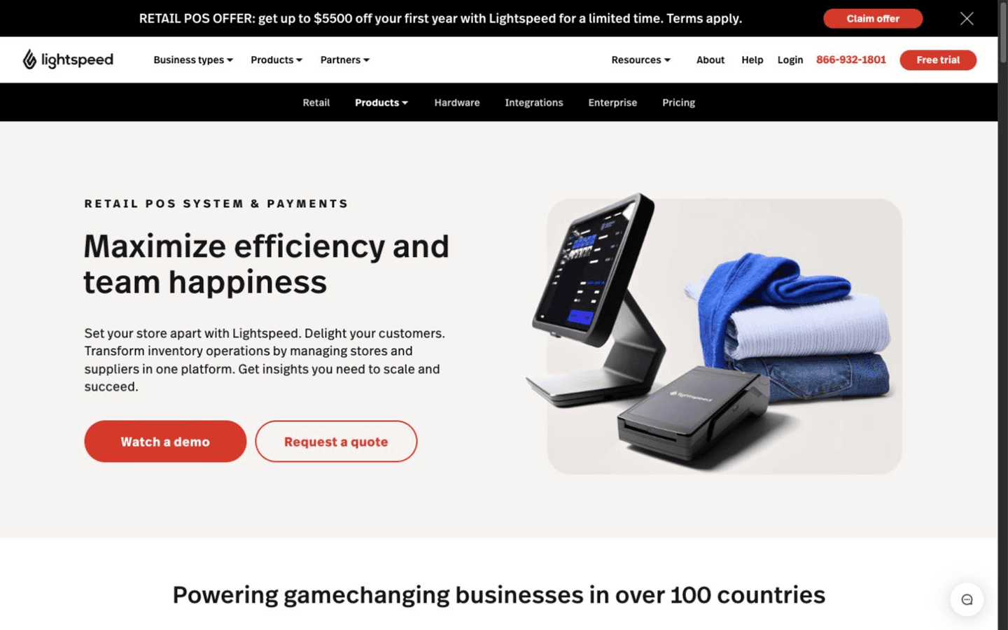 Lightspeed Retail website screenshot