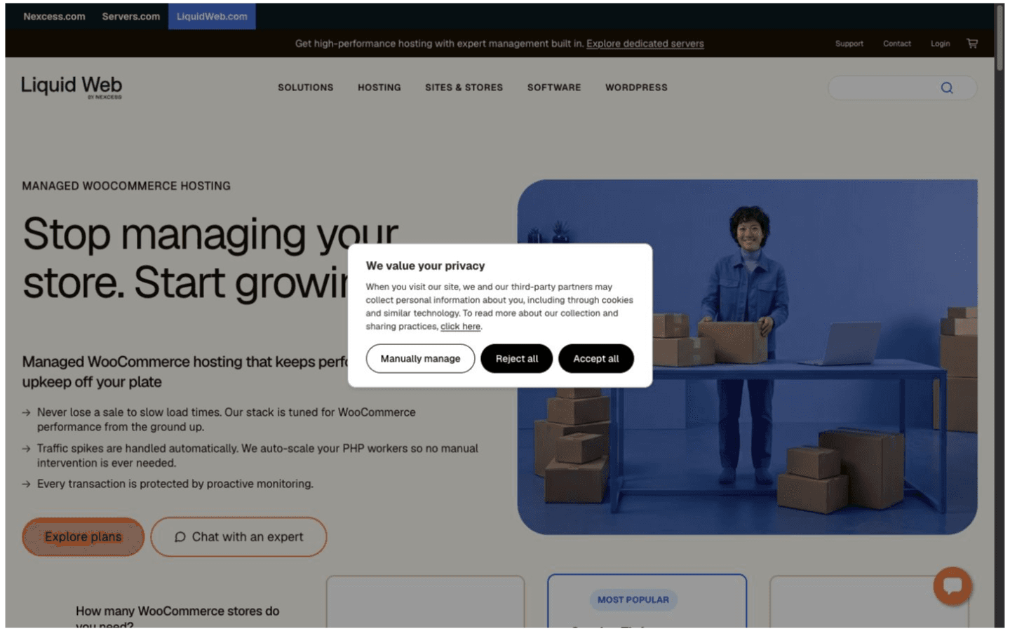 Liquid Web website screenshot
