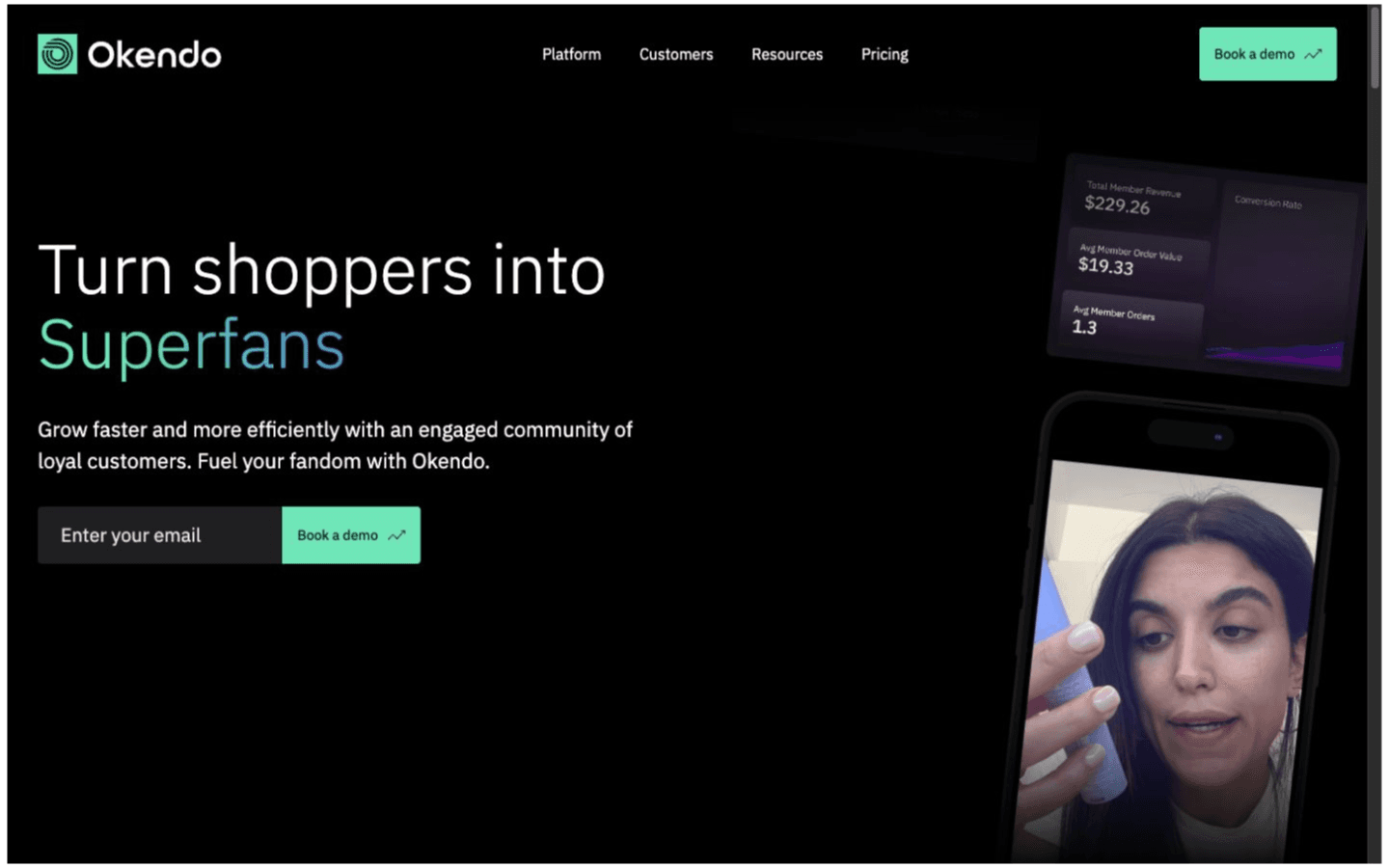 Okendo website screenshot