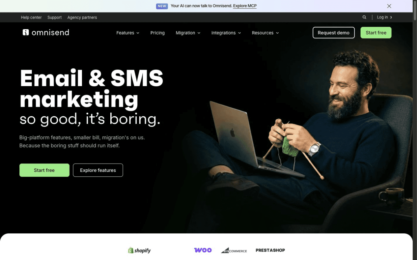 Omnisend website screenshot