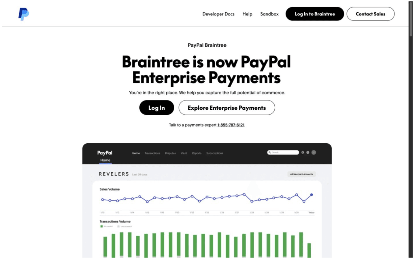 PayPal Braintree website screenshot