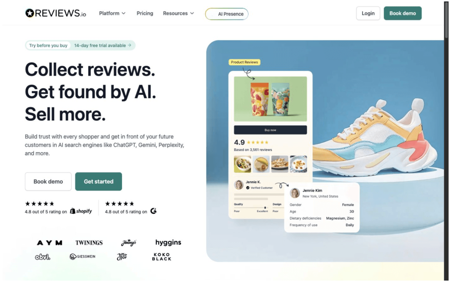 REVIEWS.io website screenshot