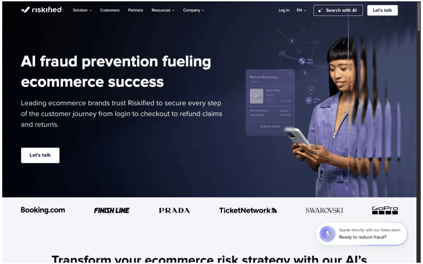 Riskified website screenshot