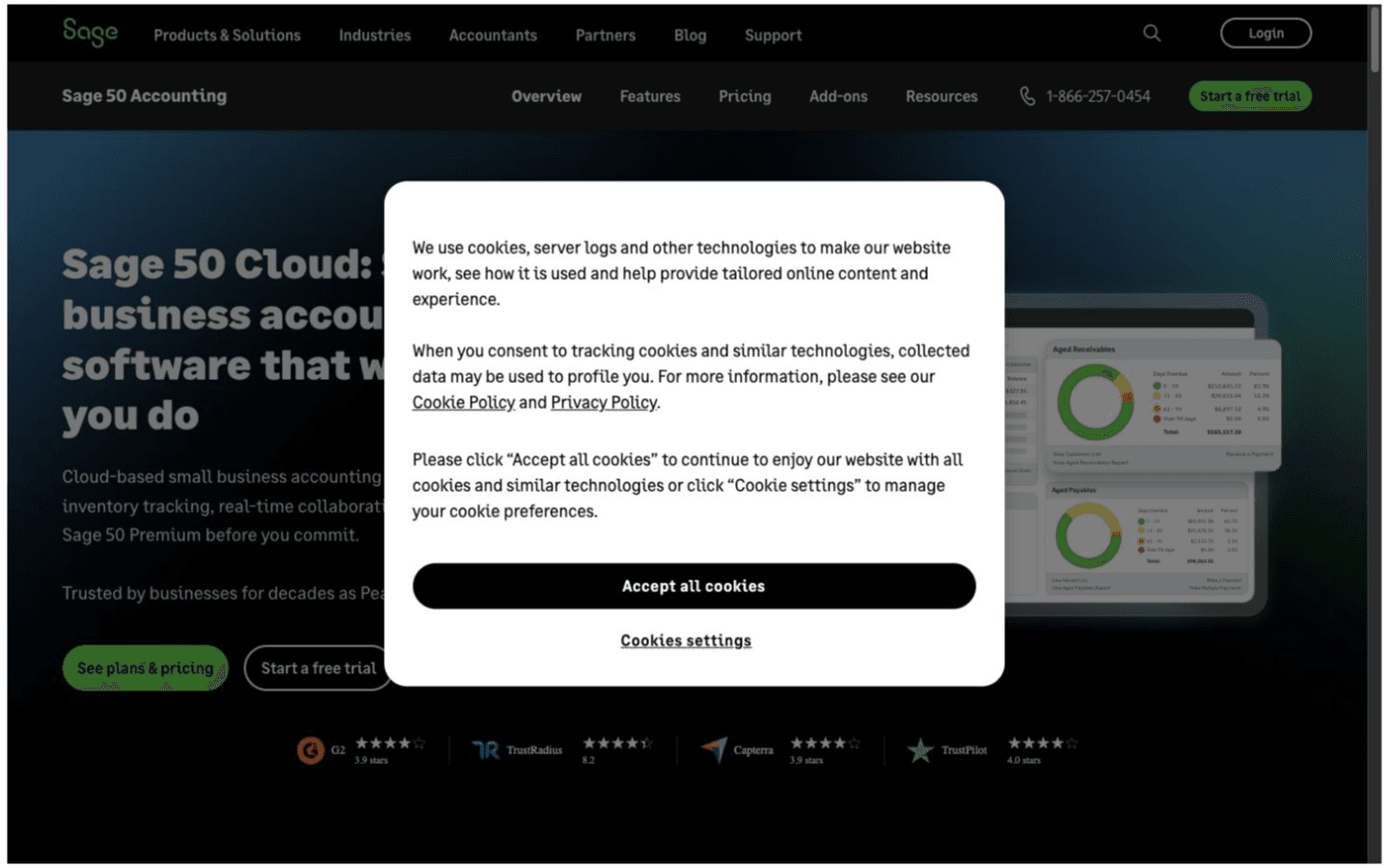 Sage 50 Accounting website screenshot