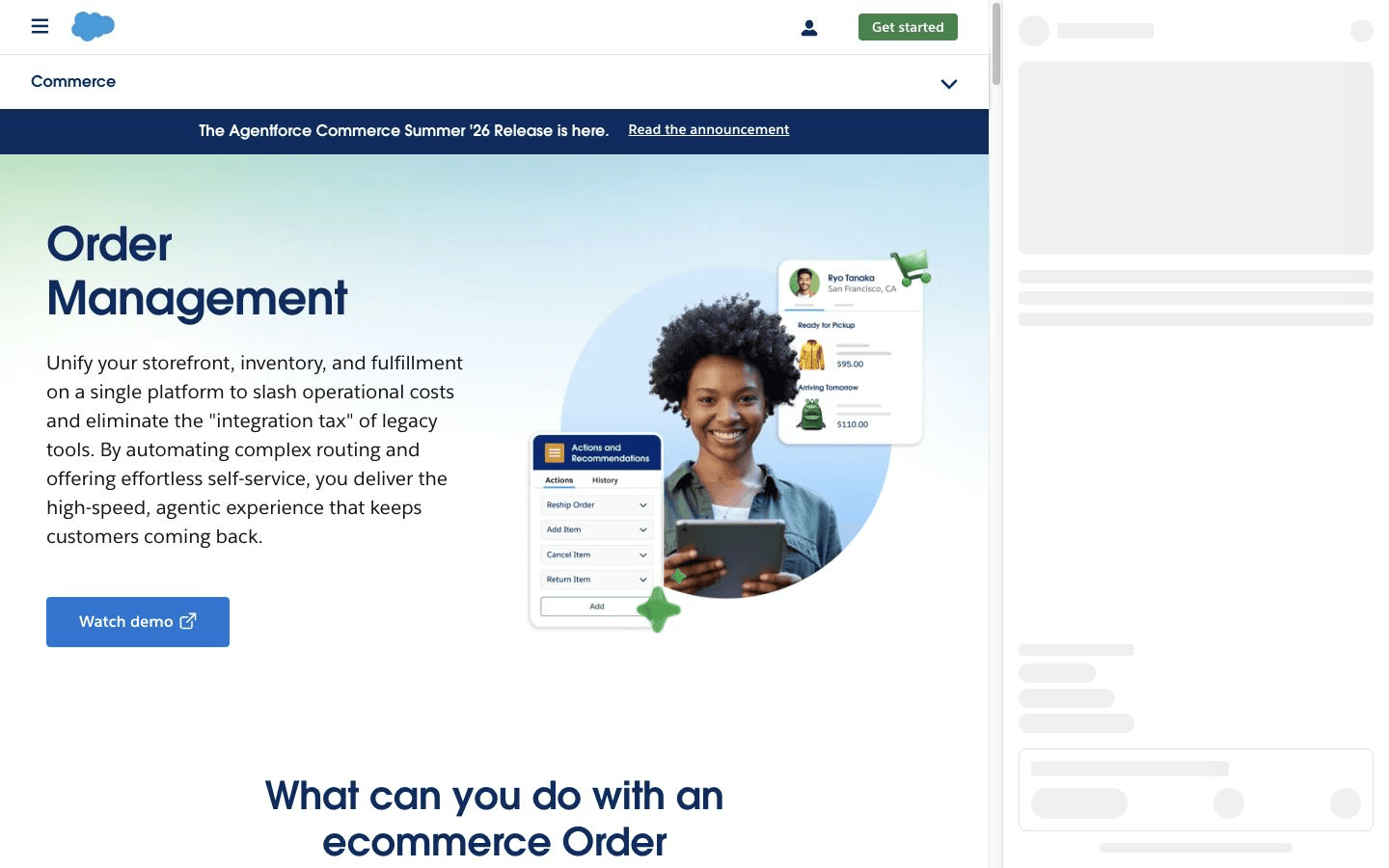 Salesforce Order Management website screenshot
