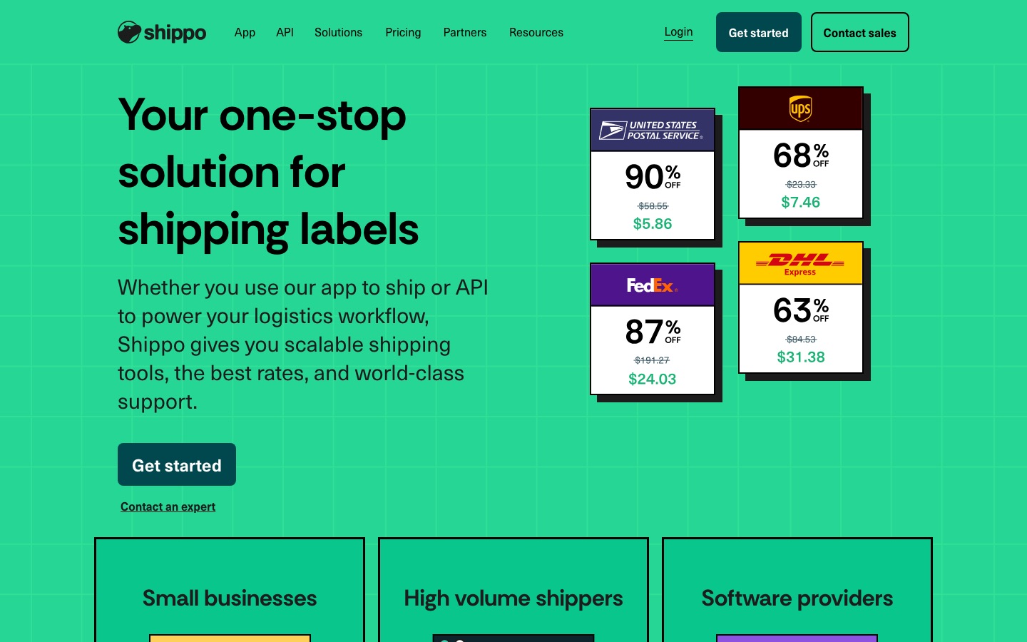 Shippo website screenshot