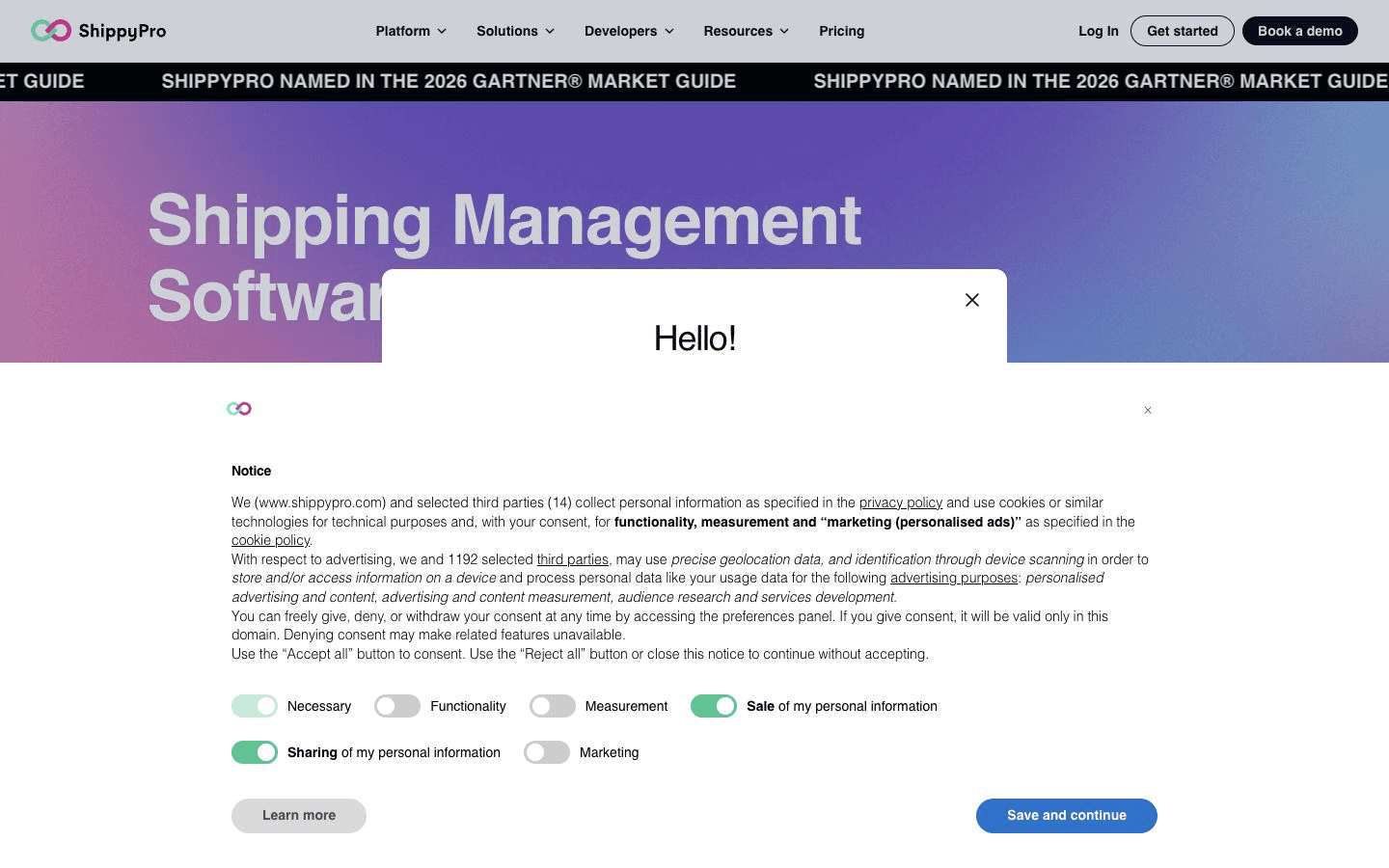 ShippyPro website screenshot