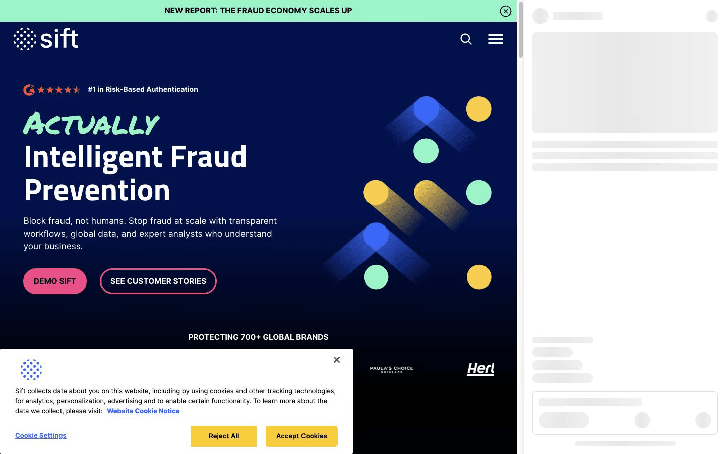Sift website screenshot