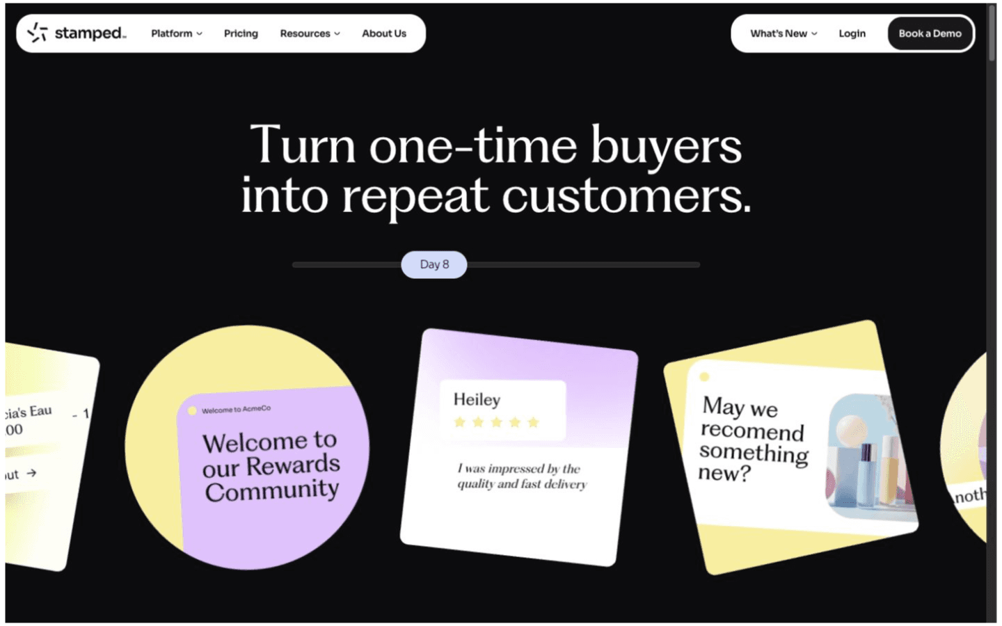 Stamped website screenshot