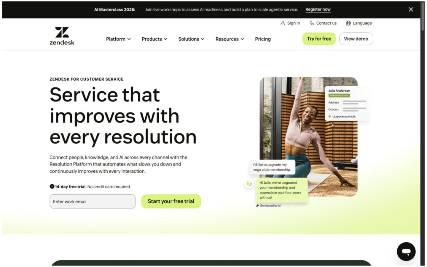 Zendesk Suite website screenshot